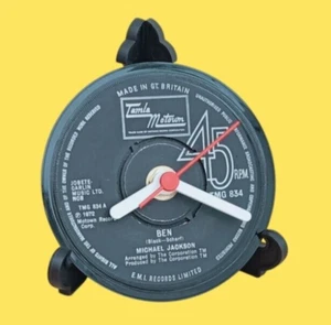 MICHAEL JACKSON CLOCK Motown Upcycled Vinyl Record Hit Single Desk Table Size 4" - Picture 1 of 11