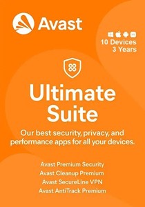 Avast Ultimate Suite 2022 10 Devices / 3 Years – Antivirus, VPN, Anti-Tracking