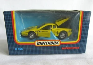 NIB MATCHBOX SUPER KINGS 1:32 1987 K-155 FERRARI TESAROSSA YELLOW MARIO LANDI - Picture 1 of 5