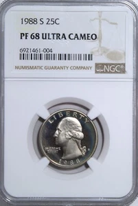🔥**ULTRA CAMEO**🔥 1988 S Proof Washington Quarter NGC💫 PF68 ✨ - Picture 1 of 4