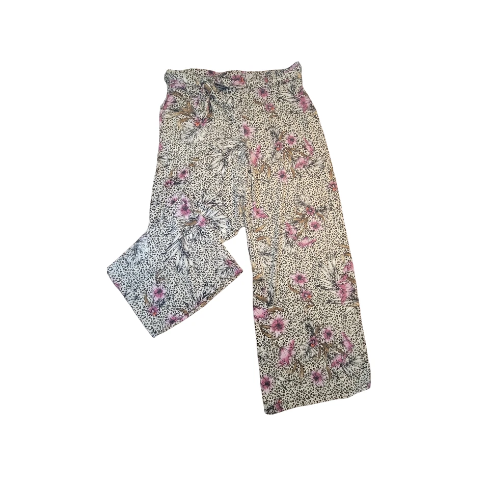 Joan Vass New York Mujer Pierna Ancha Pull On Pantalones Estampados con Cinturón de Corbata XL Foto 1 de 4