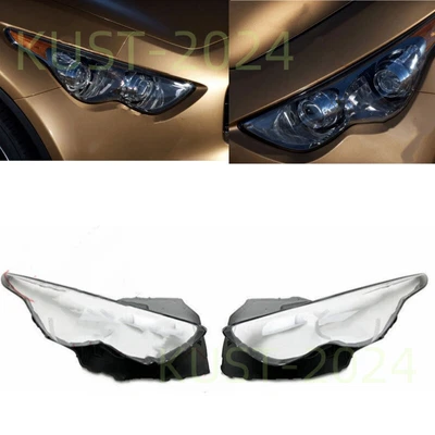 NEW@For INFINITI FX50 09-13 A Pair Left+Right Headlight Lens Housing + Seal Glue — 第 1/4 张图片