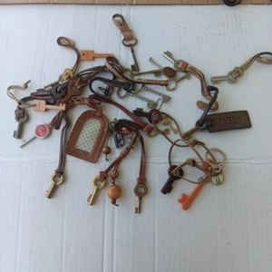 Fossil Replacement Key Bag Charm Hangtag Lot 0f 25 Various Sizes & Colors - Picture 1 of 19
