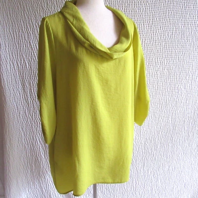 Top túnica Joseph Ribkkoff 12 relajado verde liso manga 3/4 bolsillos laterales 42 46 L Foto 1 de 4