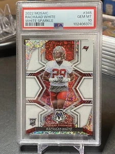 Rachaad White 2022 Panini Mosaic White Sparkle Prizm PSA 10 Rookie RC - Picture 1 of 2