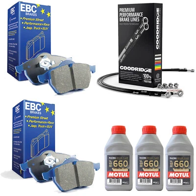 BMW M3 G80 Brake Kit Front Rear EBC Bluestuff Pads Goodridge Brake Lines RBF 660 - Image 1 of 4