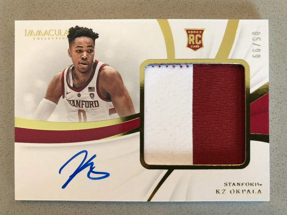 2019-20 Immaculate Collegiate KZ Okpala Rookie Patch Auto Stanford # 5/99 RPA - Image 1 of 2