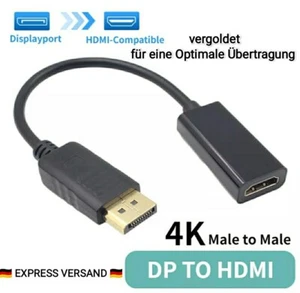4K Adapter DisplayPort Stecker auf HDMI Buchse 1080p Konverter DP TV Kabel Video - Bild 1 von 2