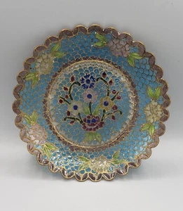 Plique A'Jour Cloisonne 5" Shallow Plate Stained Glass  - Picture 1 of 4