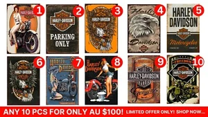 MOTORCYCLE SIGN-BULK BUY Retro/Vintage Look Metal Sign Home Wall Man Cave Garage - Picture 1 of 3