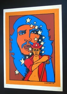 CHE & THE CUBAN FARM BOY / Rare Original CUBA Serigraph Poster by RAUL MARTINEZ - Picture 1 of 7