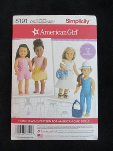 Simplicity 8191 para muñeca American Girl de 18" patrón de costura ~ sin cortar (2) - Imagen 1 de 2