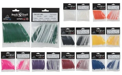 New Buck Trail Archery 3" Parabolic Turkey Feathers Pack of 12 Colour Choice RW - Image 1 of 4