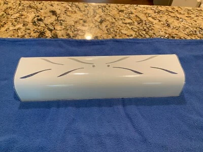 "Luz de pared de baño de colección cubierta de vidrio pantalla rectangular líneas blancas retro 2 agujeros 14""" Foto 1 de 4