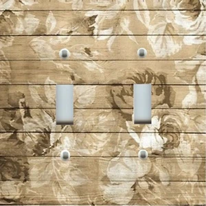 Light Switch Plate Cover RUSTIC HOME DECOR COUNTRY FLORAL ON WOOD PLANKS - Picture 1 of 26