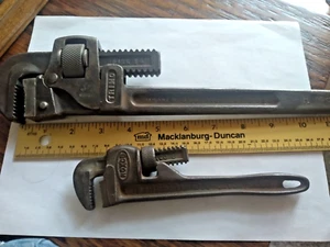 VINTAGE TRIMO 14" & ROXCO 8" PIPE WRENCHES TRIMONT MFG ROXBURY MASS ANTIQUE - Picture 1 of 18