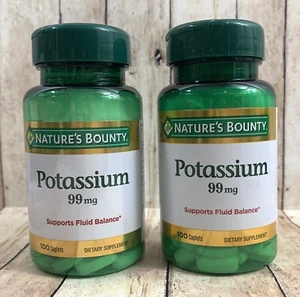 Nature's Bounty POTASSIUM 99mg (200 Caps: 2Pack x100) Fluid Balance Muscle Heart - Picture 1 of 6