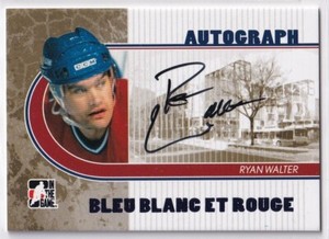 2008-09 ITG Bleu Blanc et Rouge Autographs Bleu #ARW Ryan Walter AUTO /40*