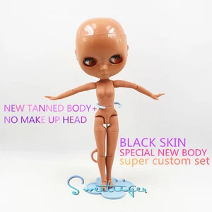 Takara 12" Neo Blythe schwarz ohne Make-up + neuer Körper Akt Puppe Set gebräunt Factory - Bild 1 von 2