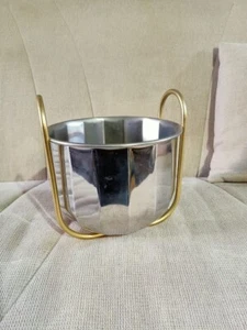 Secchiello portaghiaccio acciaio inox e ottone vintage - Foto 1 di 8