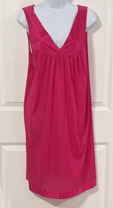 Camicia da notte Vanity Fair donna grande rosa caldo vintage nylon made in USA - Foto 1 di 9