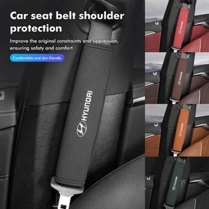 Car Seat Belt Cover Suede Shoulder Protection Padding Pad For Hyundai I30 I20 IX - Picture 1 of 17