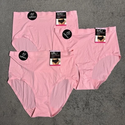 3 Pair Size M 6 BALI Comfort Revolution Soft Touch Brief Panties DFSTBF Pink NWT - Image 1 of 4