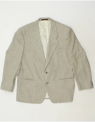 TRUSSARDI Mens Slim 2 Button Blazer Jacket IT 54 2XL Grey Virgin Wool AU02 - Image 1 of 3