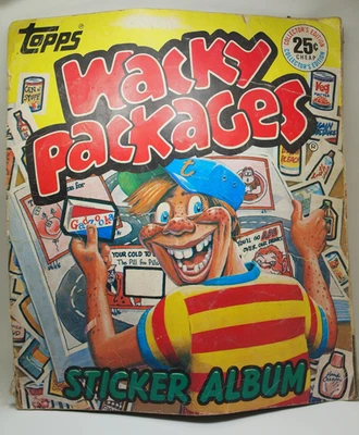 Vintage 1982 Topps WACKY PACKAGES Sticker Album Book - Nearly Complete Stickers - Image 1 of 4