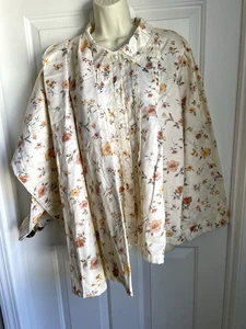 BARBIZON Ladies Pajamas PJS sz XL 2PC SET Muted Florals Plush Backing Lace Trim - Foto 1 di 10