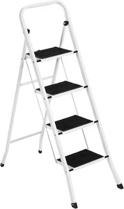 Simpli-Magic 4-Step Folding Ladder – Anti-Slip Sturdy Step Stool (White) - Picture 1 of 4