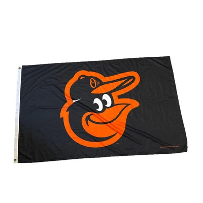Baltimore Orioles 3ft x 5ft Flag Banner Black w/ Old Logo MLB Outdoor Fan - Image 1 of 4