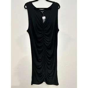 Torrid Black V Neck Sleeveless Ruched Sheath Dress Plus Size 4 - Picture 1 of 5