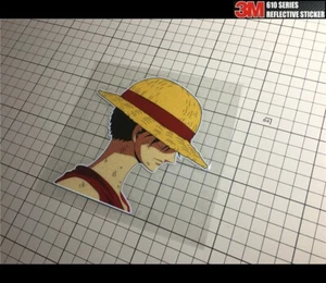 Reflective ONE PIECE Anime LUFFY peeking peeker JDM Car Sticker #O07 - Foto 1 di 1