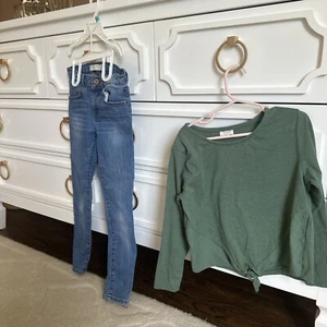 Girls Zara Jeans Outfit Size 8 - Picture 1 of 7