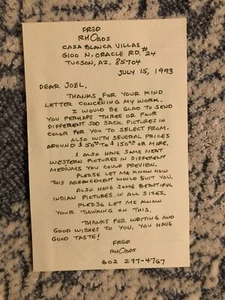 Sad Sack Artist FRED RHOADS "Harvey Comics" signed correspondence letter - Picture 1 of 1