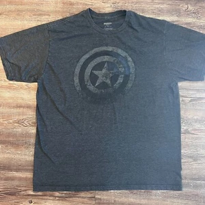 Camisa Marvel Capitán América Para Hombre Extra Grande Negra Atlética Adulto Logo  - Imagen 1 de 4