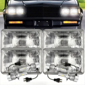 4PCS 4x6" inch LED Headlights Hi/Lo Beam H4 For Chevrolet Monte Carlo 1980-1988+ - Picture 1 of 13