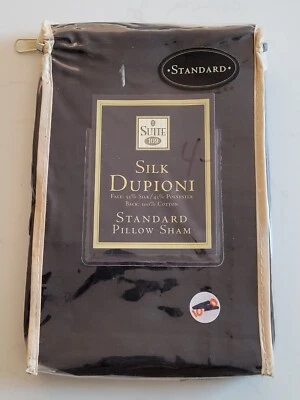 Suite 109 Silk Dupioni 2002 estándar almohada negra falsa - 20" x 26" - nuevo en paquete Foto 1 de 4