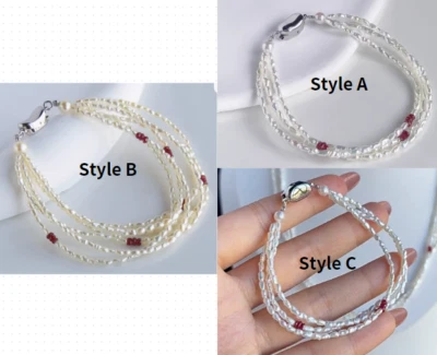 Wild Natural 3mm Keshi Triple-Layer Bracelet, Akoya Champagne Gold Baroque Pearl - Image 1 of 4