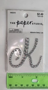 2" Letter "K" Sequined Adhesive Patch Alphabet Gems Jewels NOS New - Picture 1 of 1