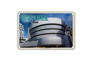 Targa in latta 18 x 12 cm insegna da viaggio: New York USA Solomon R. Guggenheim Museum - Foto 1 di 2