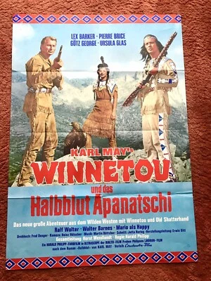 Winnetou und das Halbblut Apanatschi Kinoplakat Poster A1, EA 1966, Brice, Glas - Bild 1 von 4