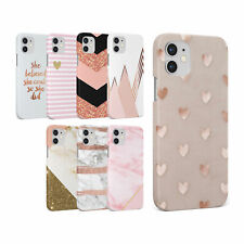 CASE FOR IPHONE 15 14 13 12 11 SE 8 PRO MAX HARD PHONE COVER ROSE GOLD HEARTS