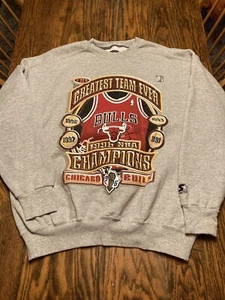 Vintage 1996 Starter Chicago Bulls Sweatshirt Gr. L The Greatest Team Ever MJ USA - Bild 1 von 6