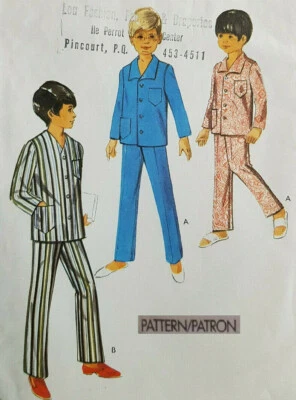 Style-3228 VTG 70's Boy's Pajamas Sewing Pattern Child Size 4 Cut & Complete - Image 1 of 4