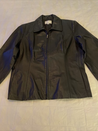 VETEMENTS Giacca di pelle Worthington donna XLarge full zip davanti foderata