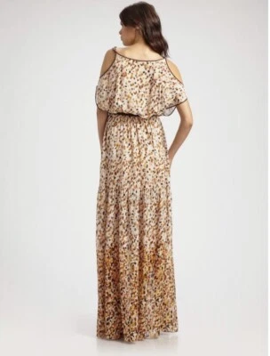 $425 Cynthia Steffe Maxi Vestido de Noche de Verano Cacao Multi Talla 6 NUEVO con Etiquetas Foto 1 de 4