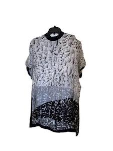 Helmut Lang Blouse Marble Crepe Silk Size Small - Picture 1 of 5