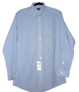 Camicia elegante uomo Club Room con bottoni - blu a quadri - 14,5 32/33 - nuova con etichetta - Foto 1 di 7